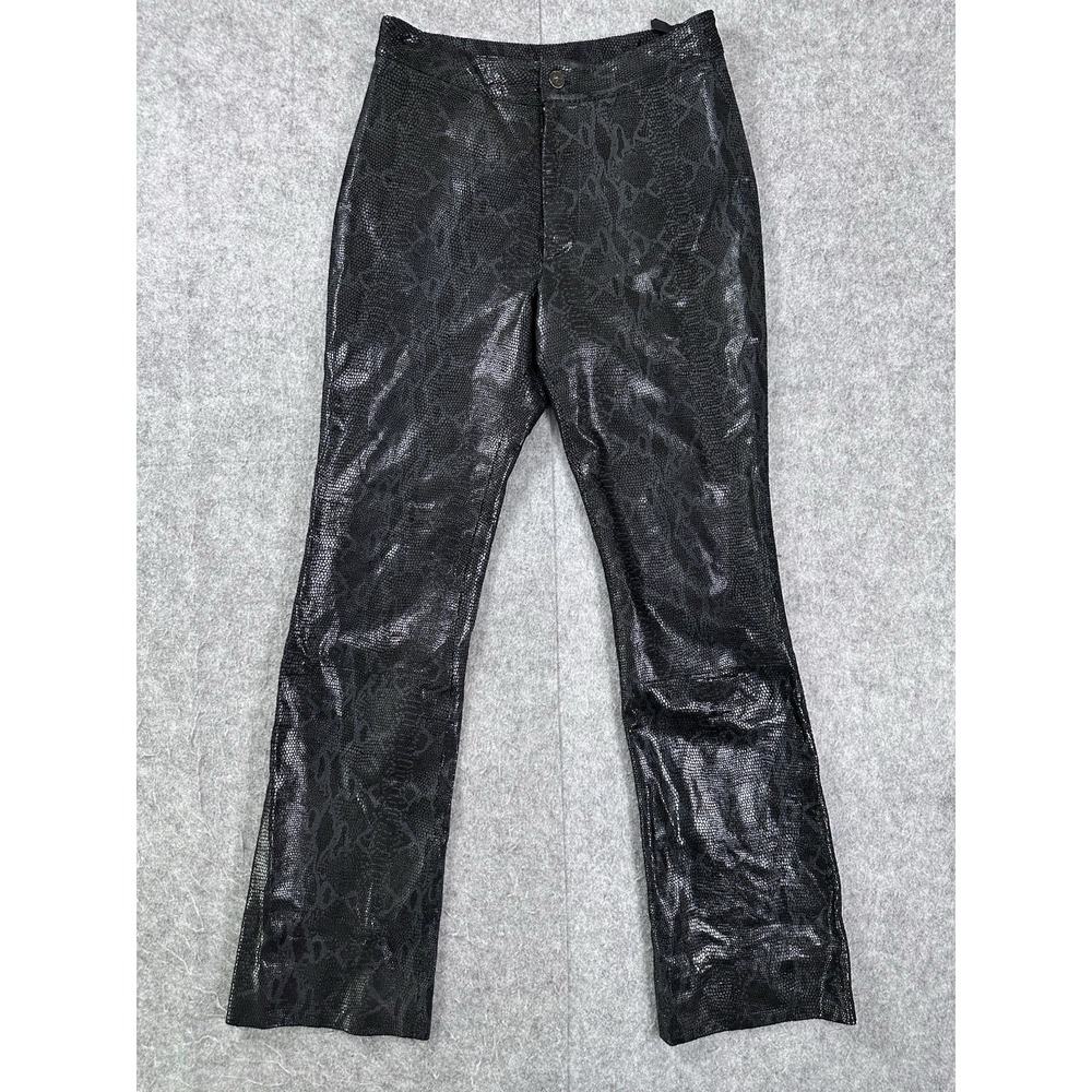 Vintage Wilson Pelle Studio Flare Black 4 Genuine Leather Shiny Snakeskin